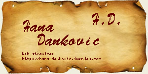 Hana Danković vizit kartica